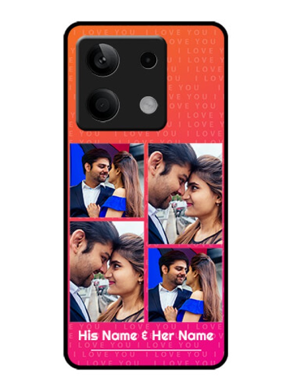 Custom Redmi Note 13 5G Custom Metal Phone CaseI Love You Pink Design