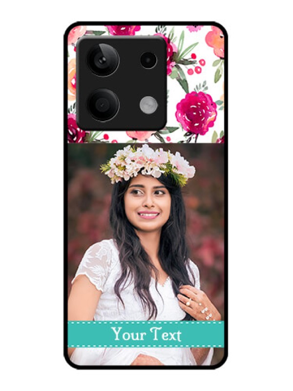 Custom Redmi Note 13 5G Custom Metal Phone CaseWater Colors Floral Design