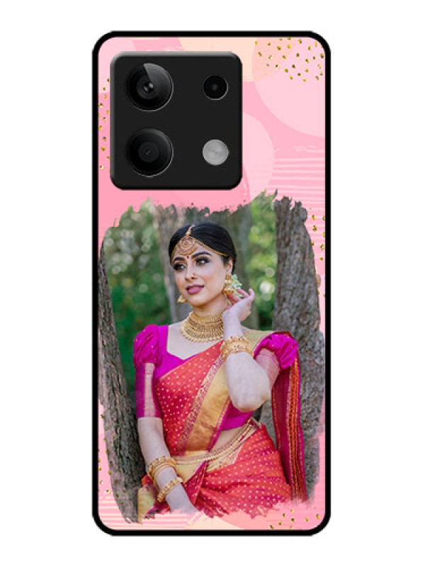 Custom Redmi Note 13 5G Custom Metal Phone CaseGold Glitter Splash Design