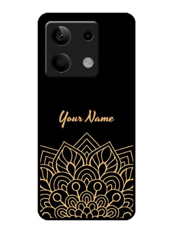Custom Redmi Note 13 5G Custom Metal Phone CaseGolden Mandala Design