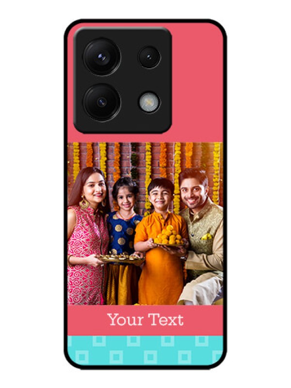 Custom Redmi Note 13 Pro 5G Custom Metal Phone CasePeach and Blue Color Design