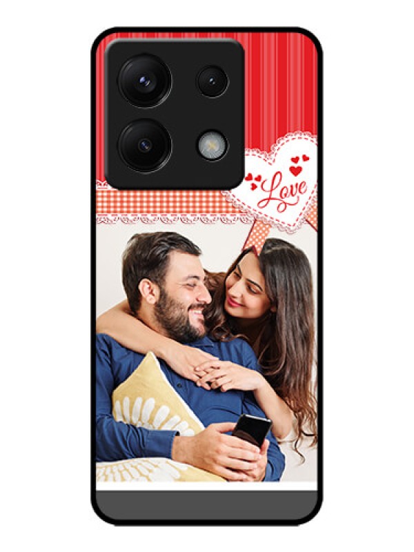Custom Redmi Note 13 Pro 5G Custom Metal Phone CaseRed Love Pattern Design
