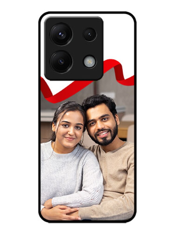 Custom Redmi Note 13 Pro 5G Custom Metal Phone CaseRed Ribbon Frame Design