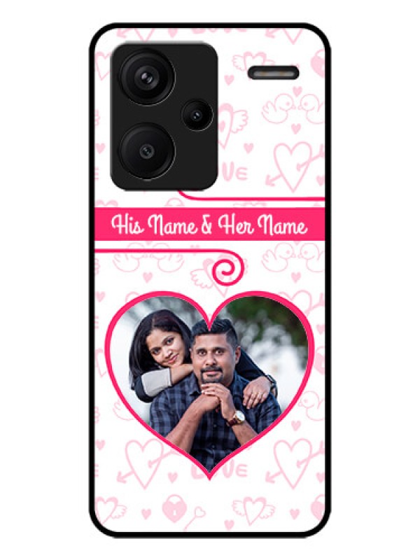 Custom Redmi Note 13 Pro Plus 5G Custom Metal Phone CaseHeart Shape Love Design