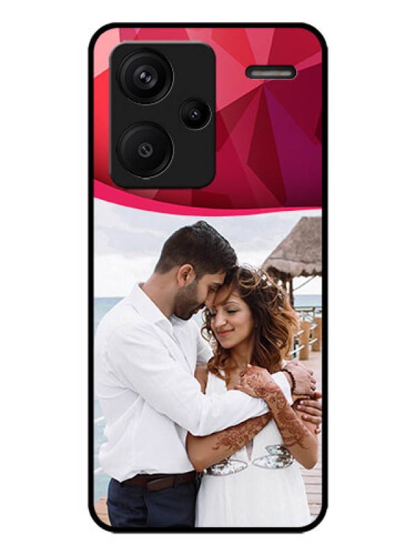 Custom Redmi Note 13 Pro Plus 5G Custom Metal Phone CaseRed Abstract Design