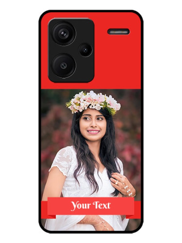 Custom Redmi Note 13 Pro Plus 5G Custom Metal Phone CaseSimple Red Color Design