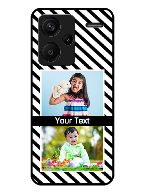 Custom Redmi Note 13 Pro Plus 5G Custom Metal Phone CaseBlack And White Stripes Design