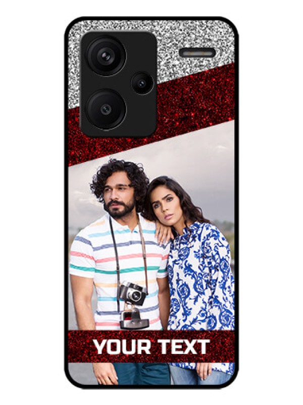 Custom Redmi Note 13 Pro Plus 5G Custom Metal Phone CaseImage Holder With Glitter Strip Design