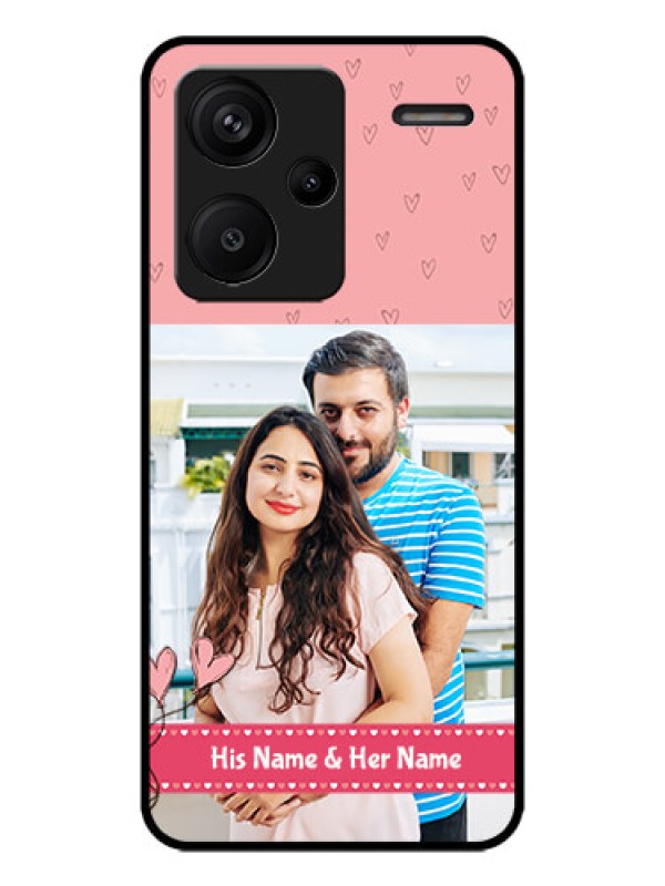 Custom Redmi Note 13 Pro Plus 5G Custom Metal Phone CaseLove Design Peach Color