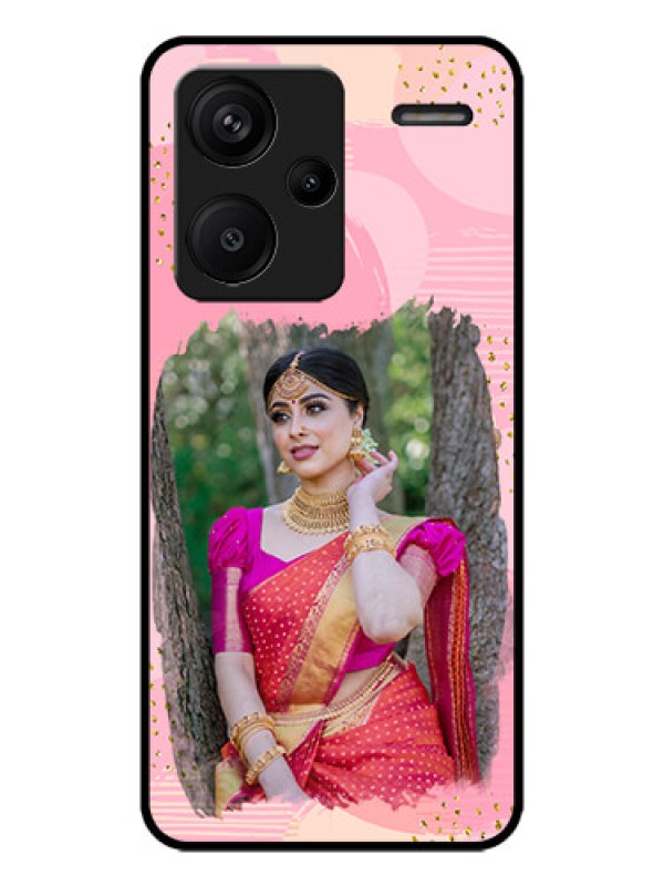 Custom Redmi Note 13 Pro Plus 5G Custom Metal Phone CaseGold Glitter Splash Design