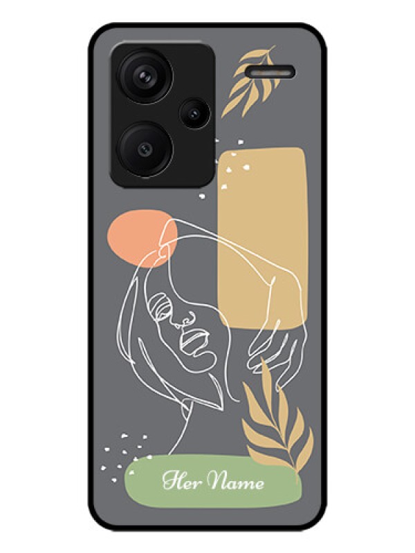 Custom Redmi Note 13 Pro Plus 5G Custom Metal Phone CaseGazing Woman Line Art Design