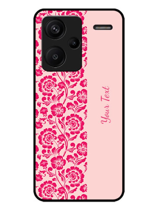 Custom Redmi Note 13 Pro Plus 5G Custom Metal Phone CaseAttractive Floral Pattern Design