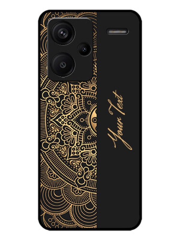 Custom Redmi Note 13 Pro Plus 5G Custom Metal Phone CaseMandala Art With Custom Text Design
