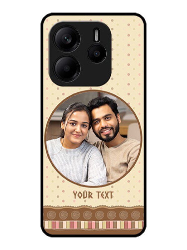 Custom Redmi Note 14 5G Custom Metal Phone CaseBrown Dotted Mobile Case Design