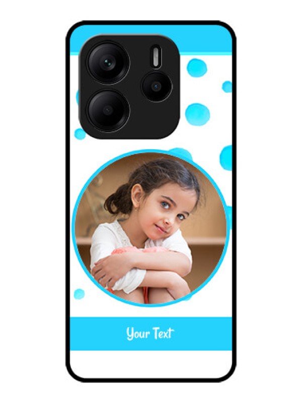 Custom Redmi Note 14 5G Custom Metal Phone CaseBlue Bubbles Pattern Design