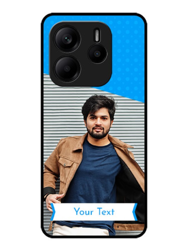 Custom Redmi Note 14 5G Custom Metal Phone CaseSimple Blue Color Design