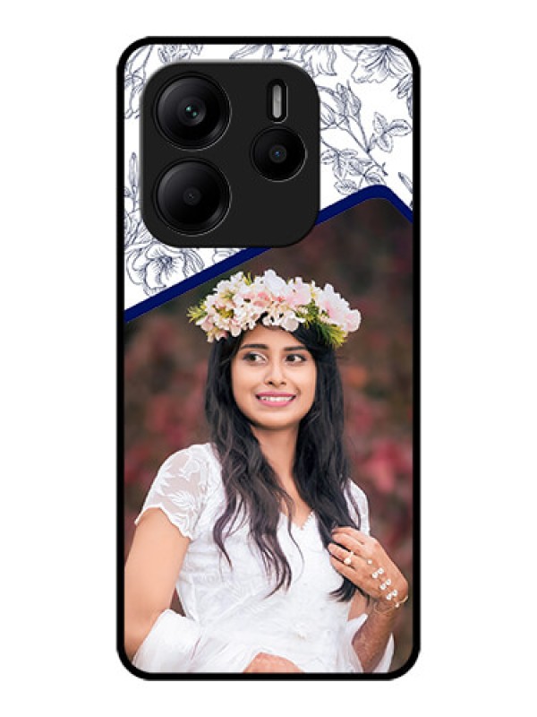 Custom Redmi Note 14 5G Custom Metal Phone CaseClassy Floral Design