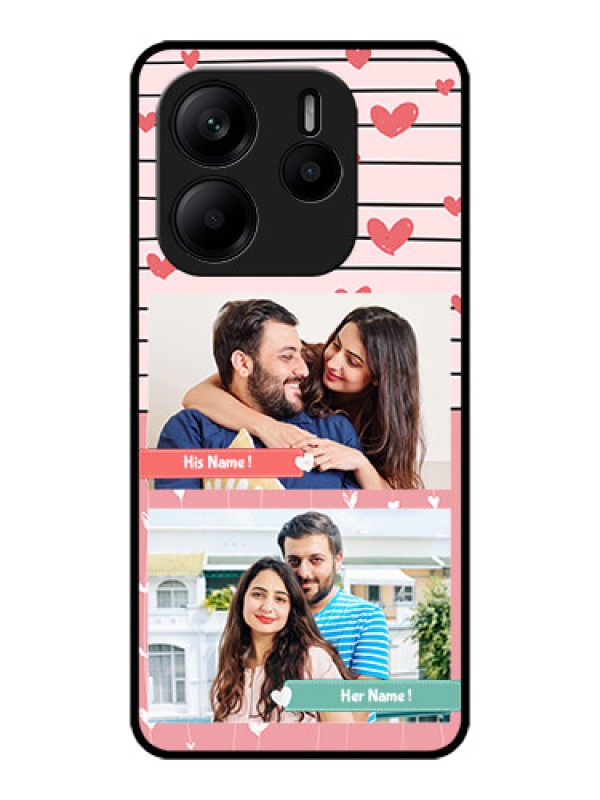 Custom Redmi Note 14 5G Custom Metal Phone CasePhoto With Heart Design