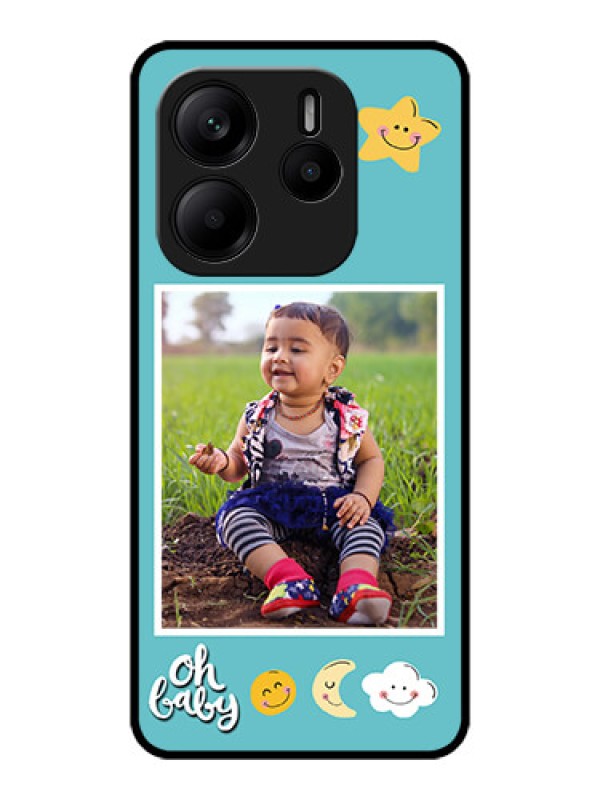 Custom Redmi Note 14 5G Custom Metal Phone CaseSmiley Kids Stars Design