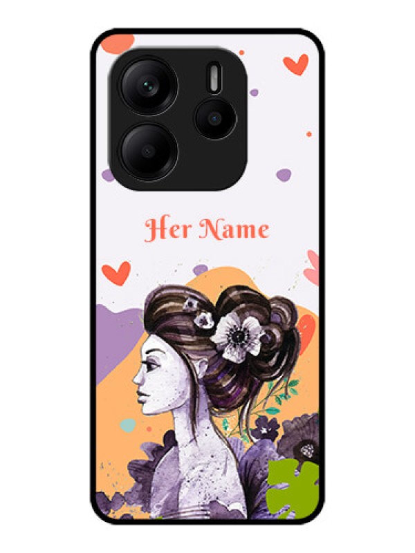 Custom Redmi Note 14 5G Custom Metal Phone CaseWoman And Nature Design