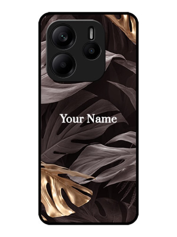 Custom Redmi Note 14 5G Custom Metal Phone CaseWild Leaves Digital Paint Design