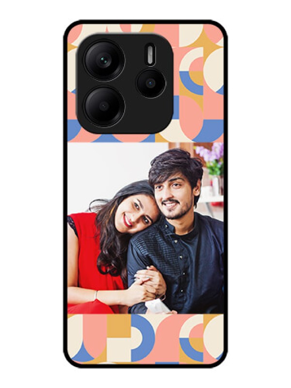 Custom Redmi Note 14 5G Custom Metal Phone CaseSemi - Circle Maze Pattern Design