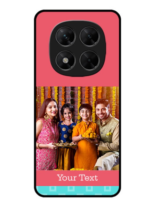 Custom Redmi Note 14 Pro 5G Custom Metal Phone CasePeach and Blue Color Design