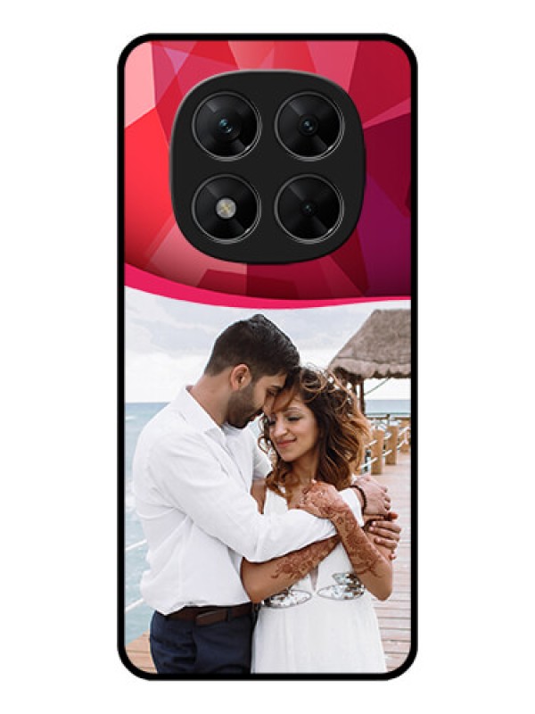 Custom Redmi Note 14 Pro 5G Custom Metal Phone CaseRed Abstract Design