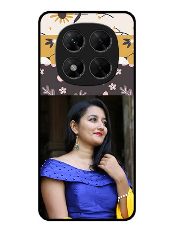 Custom Redmi Note 14 Pro 5G Custom Metal Phone CaseStylish Floral Design