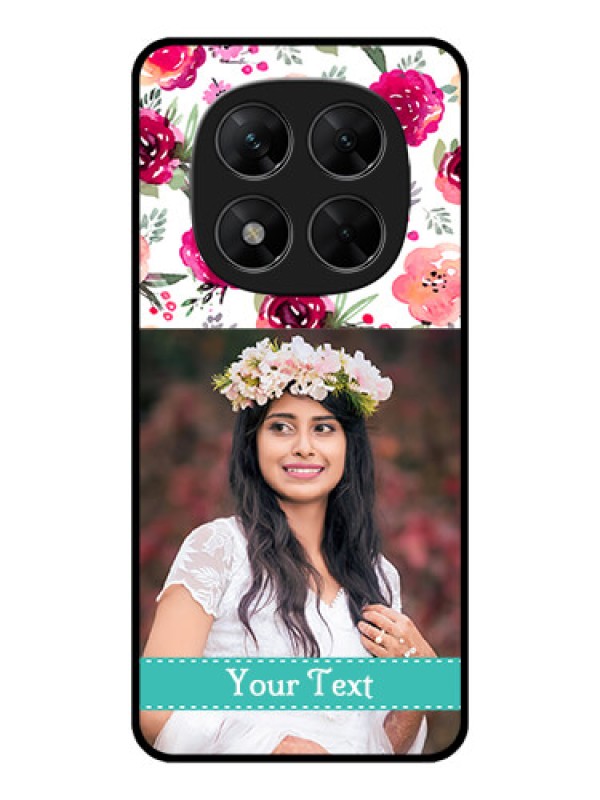 Custom Redmi Note 14 Pro 5G Custom Metal Phone CaseWater Colors Floral Design