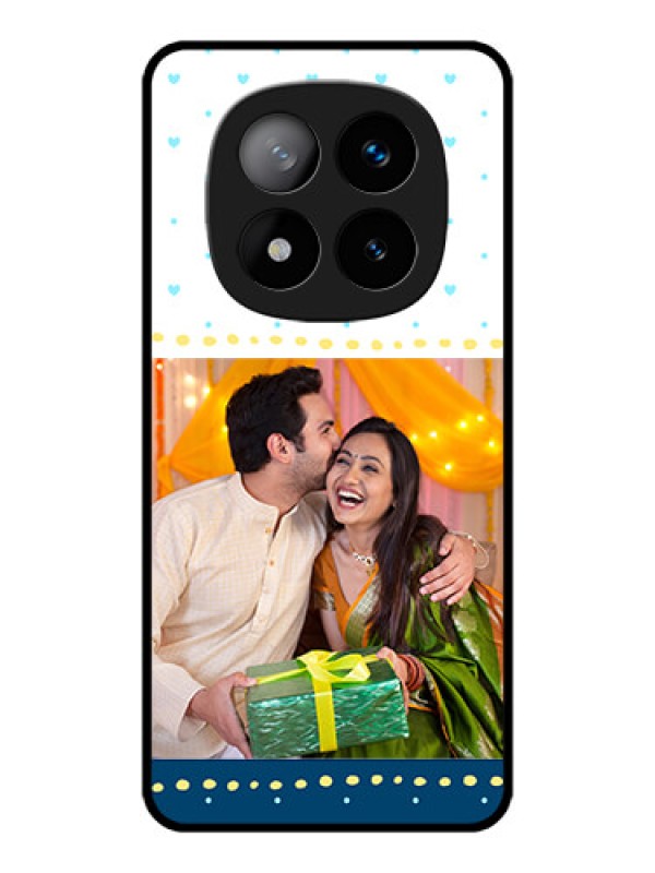 Custom Redmi Note 14 Pro Plus 5G Custom Metal Phone CaseWhite And Blue Abstract Design