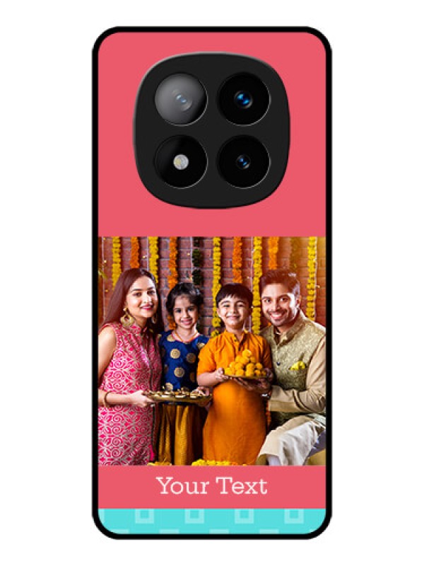 Custom Redmi Note 14 Pro Plus 5G Custom Metal Phone CasePeach and Blue Color Design