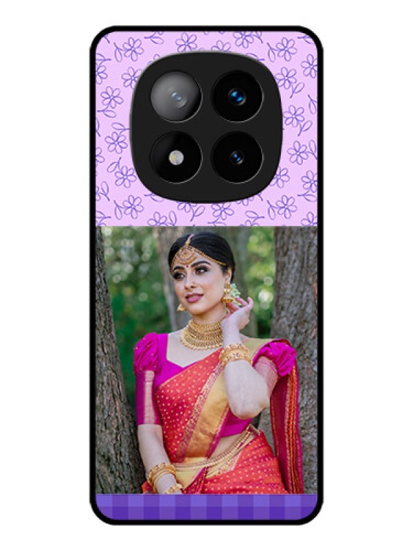 Custom Redmi Note 14 Pro Plus 5G Custom Metal Phone CasePurple Floral Design