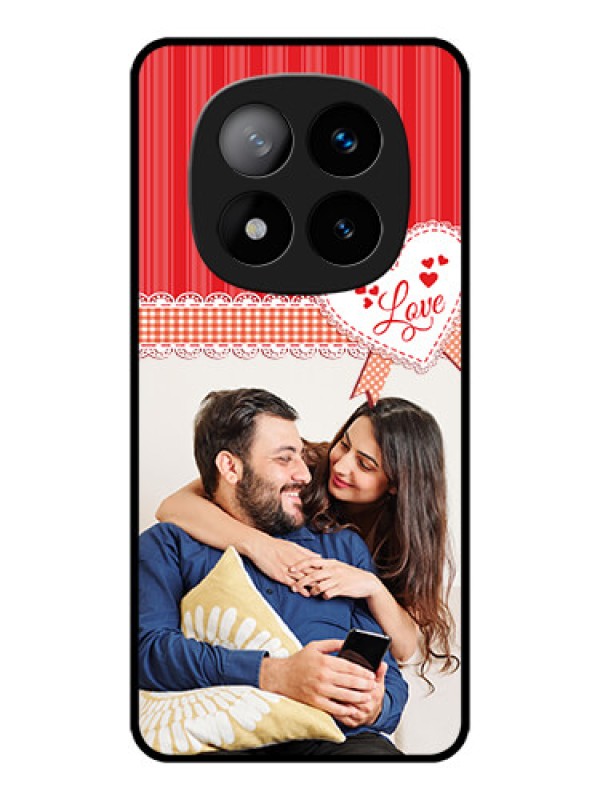 Custom Redmi Note 14 Pro Plus 5G Custom Metal Phone CaseRed Love Pattern Design