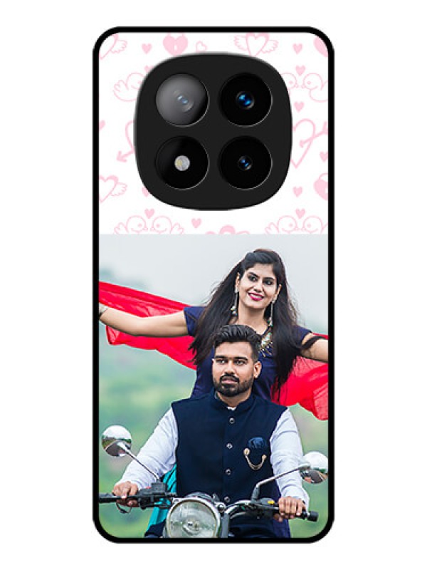 Custom Redmi Note 14 Pro Plus 5G Custom Metal Phone CasePink Flying Heart Design