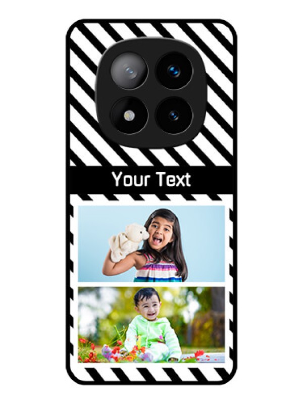 Custom Redmi Note 14 Pro Plus 5G Custom Metal Phone CaseBlack And White Stripes Design