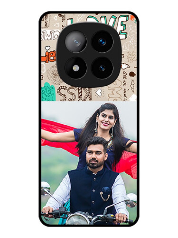 Custom Redmi Note 14 Pro Plus 5G Custom Metal Phone CaseLove Doodle Pattern