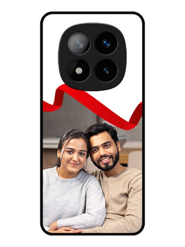 Custom Redmi Note 14 Pro Plus 5G Custom Metal Phone CaseRed Ribbon Frame Design