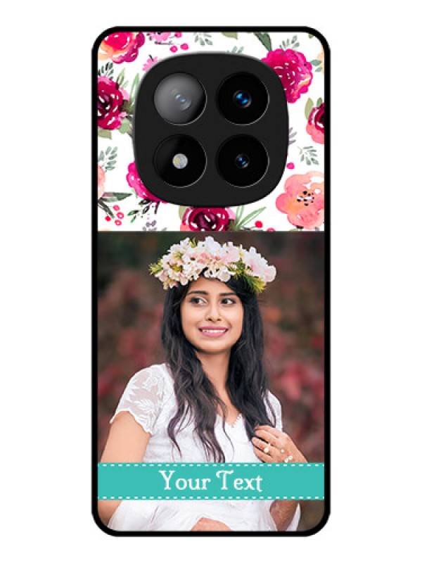 Custom Redmi Note 14 Pro Plus 5G Custom Metal Phone CaseWater Colors Floral Design