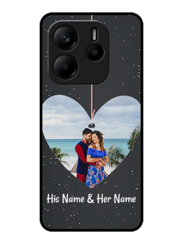 Custom Redmi Note 14 SE 5G Custom Metal Phone Case - Hanging Heart Design