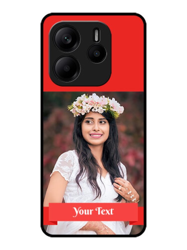 Custom Redmi Note 14 SE 5G Custom Metal Phone Case - Simple Red Color Design