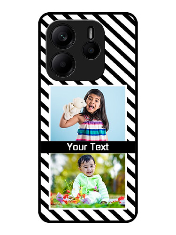 Custom Redmi Note 14 SE 5G Custom Metal Phone Case - Black And White Stripes Design