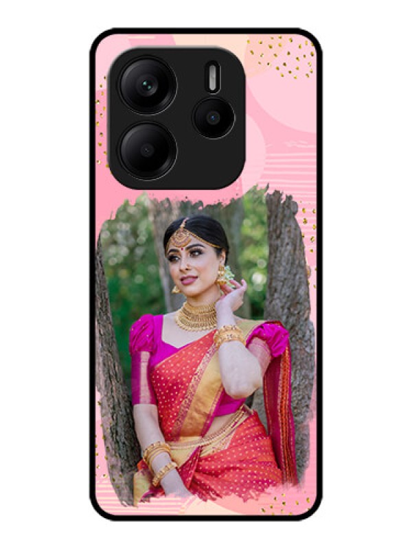 Custom Redmi Note 14 SE 5G Custom Metal Phone Case - Gold Glitter Splash Design