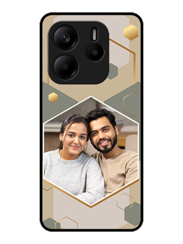 Custom Redmi Note 14 SE 5G Custom Metal Phone Case - Stylish Hexagon Pattern Design