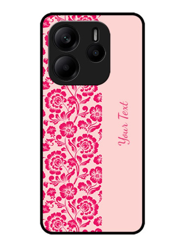 Custom Redmi Note 14 SE 5G Custom Metal Phone Case - Attractive Floral Pattern Design
