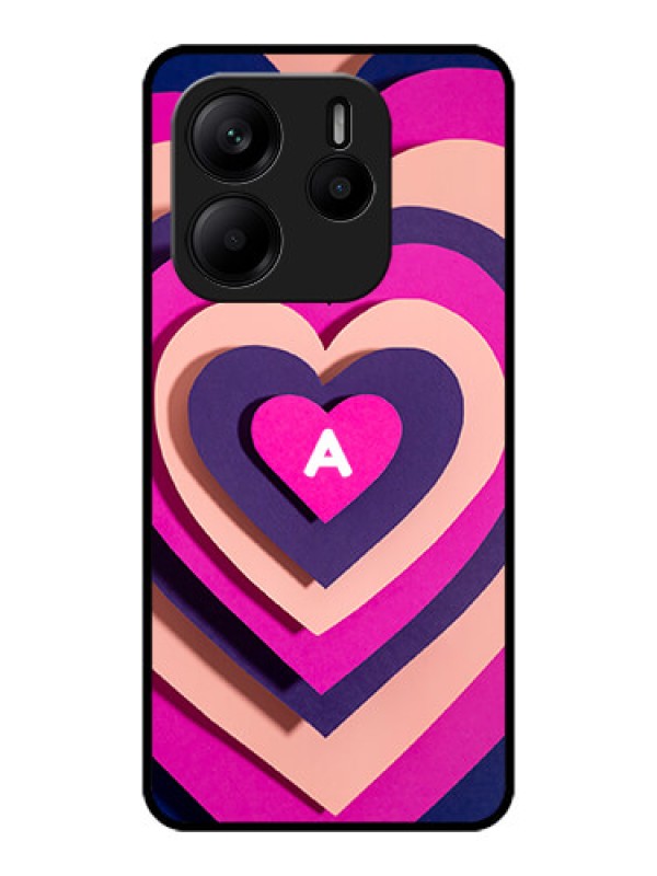 Custom Redmi Note 14 SE 5G Custom Metal Phone Case - Cute Heart Pattern Design