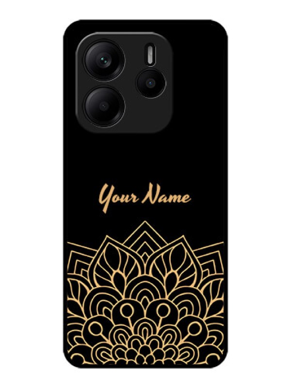 Custom Redmi Note 14 SE 5G Custom Metal Phone Case - Golden Mandala Design