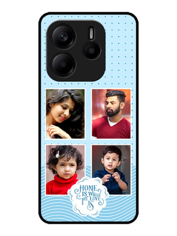 Custom Redmi Note 14 SE 5G Custom Metal Phone Case - Cute Love Quote With 4 Pic Upload Design