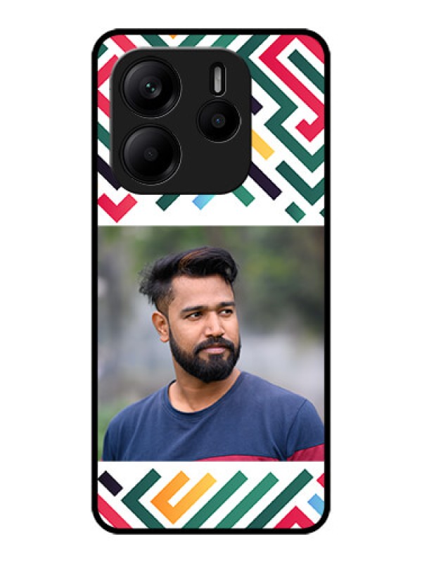 Custom Redmi Note 14 SE 5G Custom Metal Phone Case - Colorful Maze Pattern Design