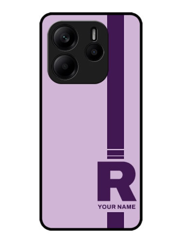Custom Redmi Note 14 SE 5G Custom Metal Phone Case - Simple Dual Tone Stripe With Name Design